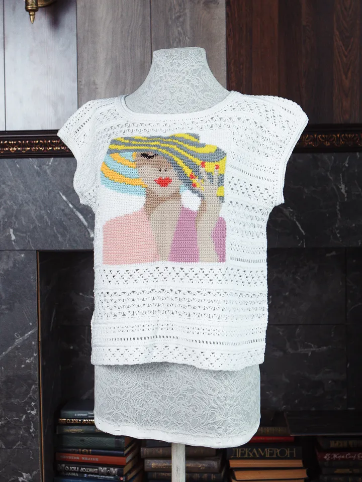 Women's Summer Top 'Lady in Hat' Crochet Pattern