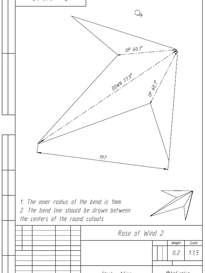 Welding Project Plans Drawings Rose of Wind (DXF, PDF)