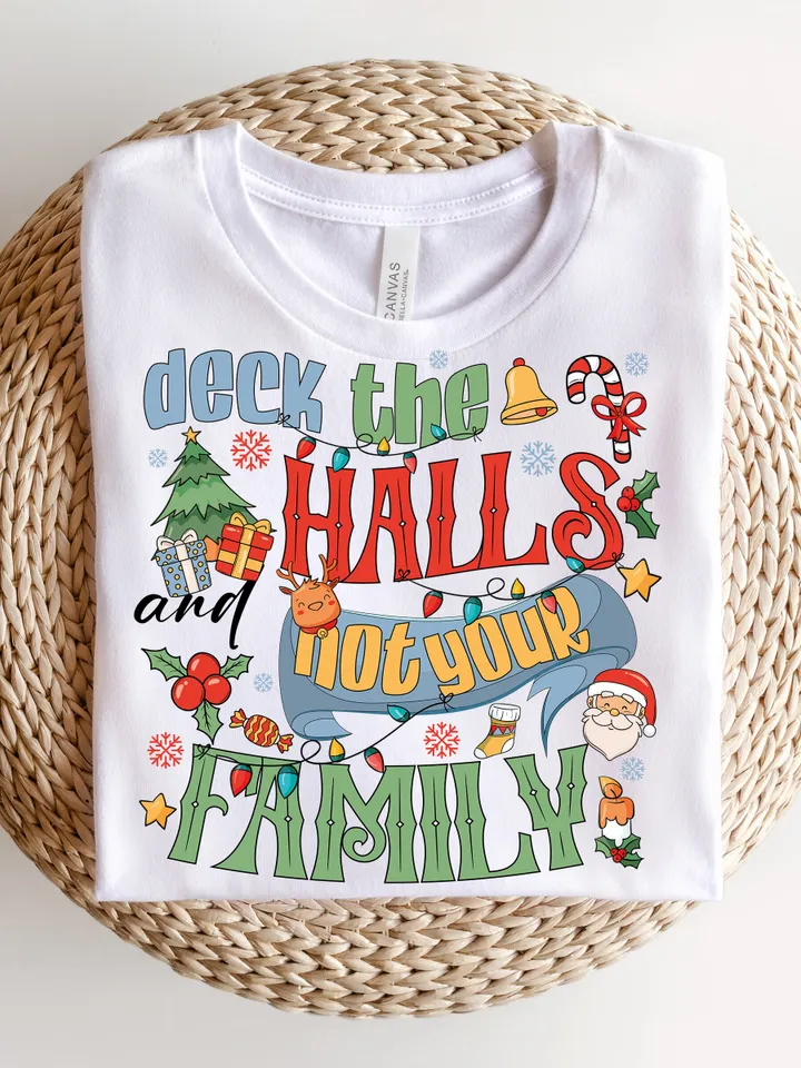 Retro Christmas Png, Deck the Halls png, Christmas Family, Vintage Christmas png, Trendy Christmas png, Holiday png, funny Christmas png