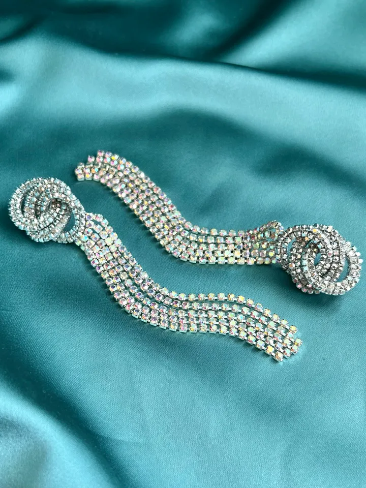 Infinity Crystal Fringe Earrings
