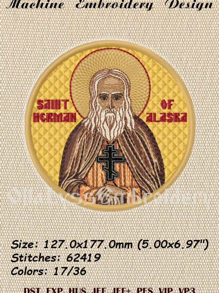 Saint Herman Of Alaska embroidery design