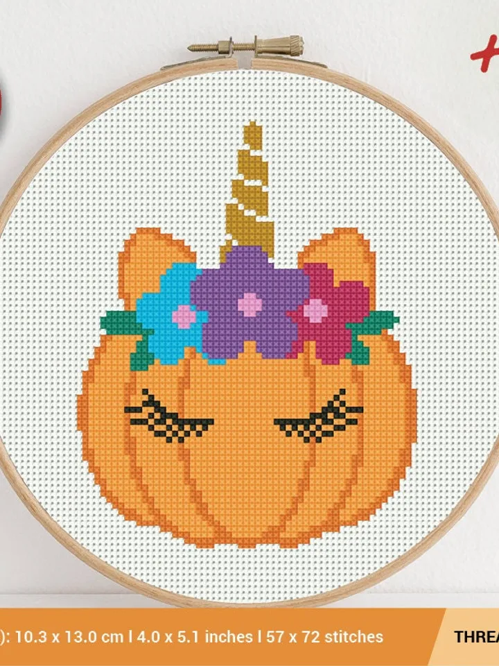 Pumpkin Unicorn Happy Halloween Cross stitch pattern | Embroidery Pattern | Instant Download | Cross Stitch Patterns | Embroidery Designs