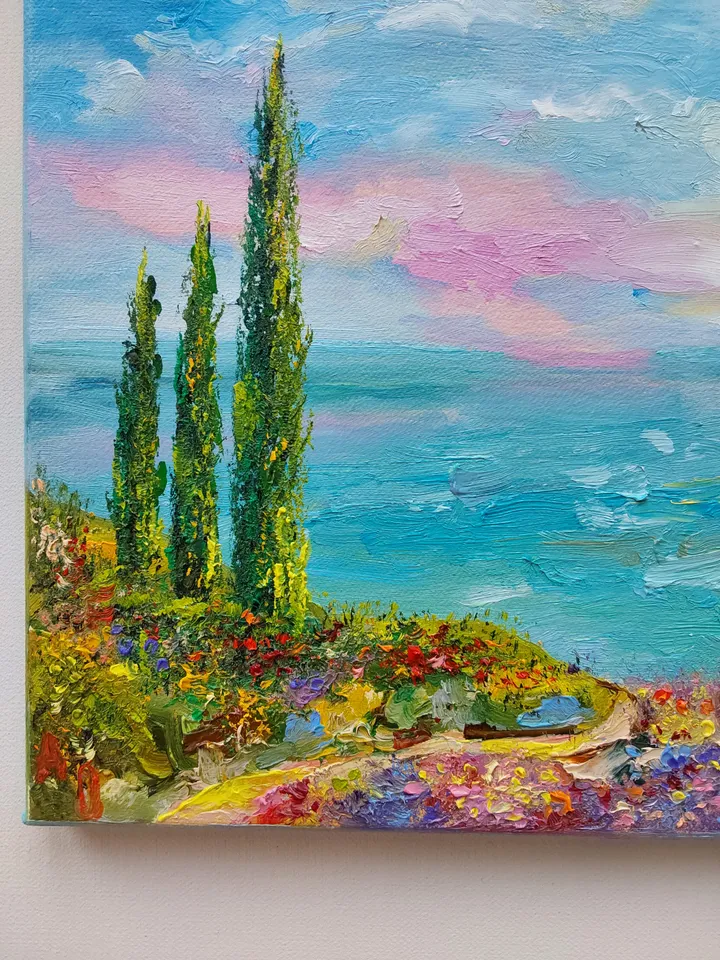 "The Road to the Sea" oil painting on canvas 35x25cm (14x10inch)