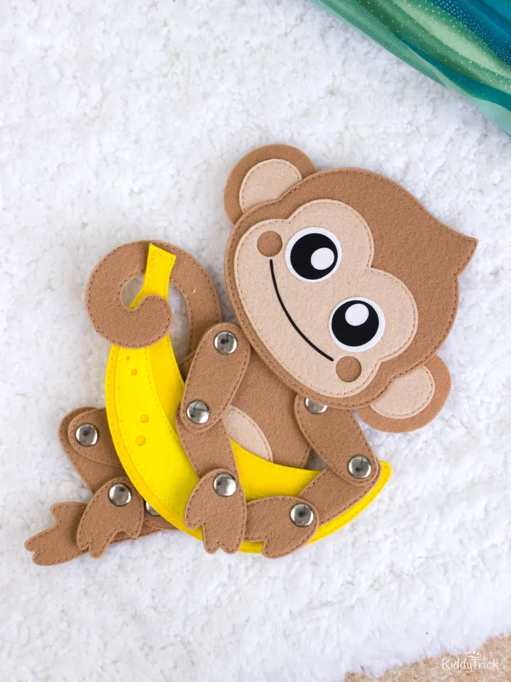 Felt Monkey - Sewing Pattern - Articulated toy