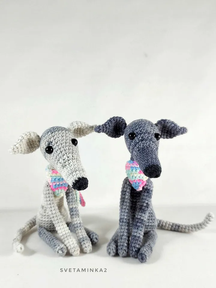 Dog Crochet Pattern Greyhound, Whippet, Italian Greyhound, Galgo, Sighthound, Lurcher. Amigurumi Dog Pattern. Digital Download. PDF.