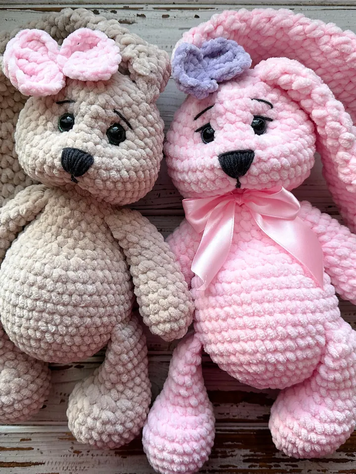 Crochet pattern softy bunny toy, rabbit doll, PDF Digital instant download, Video tutorial, stuffed animal, bunny with long ears, cute gift