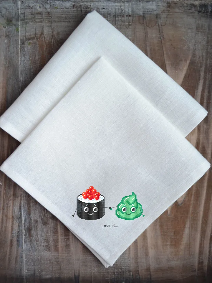 Sushi kawaii food cross stitch pattern PDF download Funny sushi cross stitch chart, Simple cross stitch for beginners, Sushi lover gift #F5