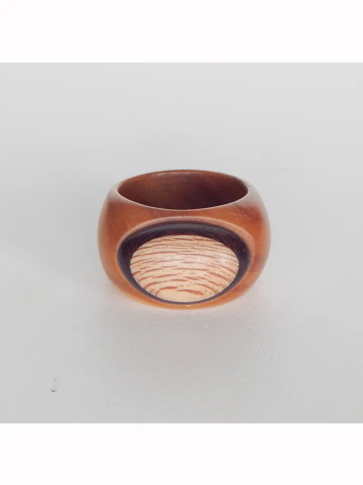Wooden signet ring. Handmade jewelry made from natural wood. 1