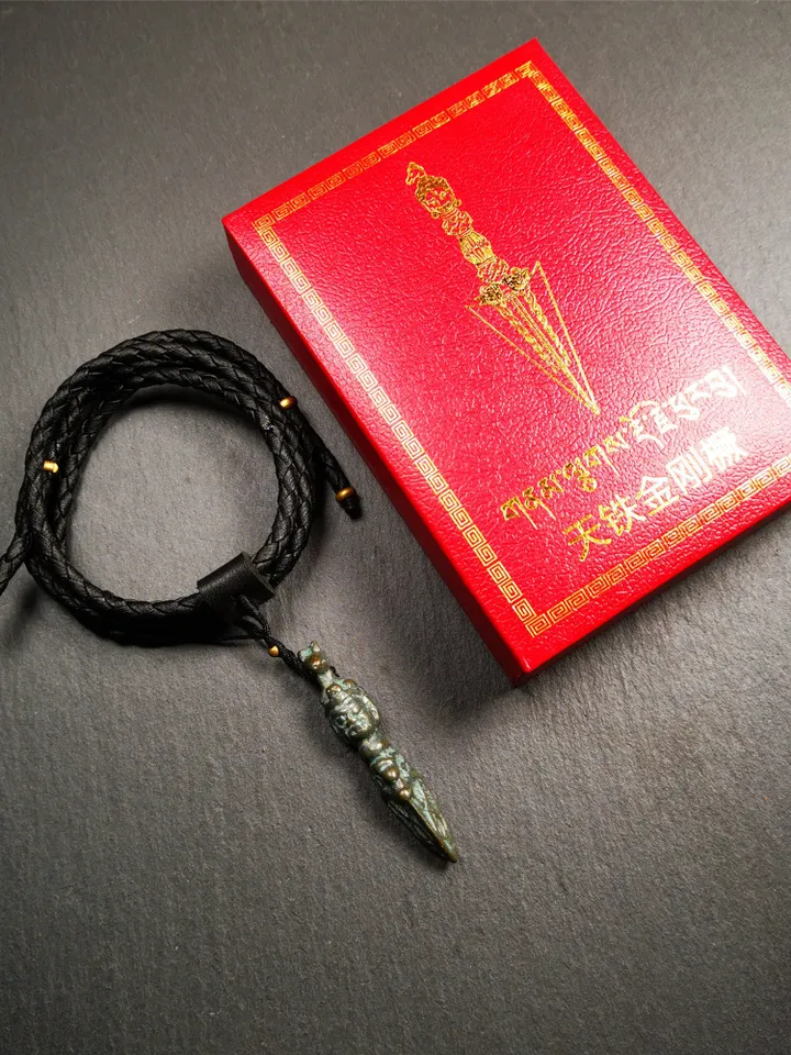 Gandhanra Vintage Thokcha Phurba Amulet,Mahakala Kila,Kilaka Pendant Necklace,Made by Famous Pugong Monastery,2.12 inches