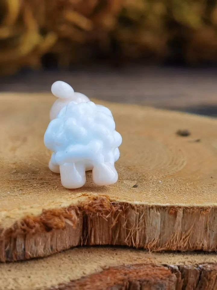 GLASS FIGURINES Sheep figurine Glass sheep Miniature sheep tiny sheep Tiny glass animals Nativity scene Terrarium Dollhouse miniature