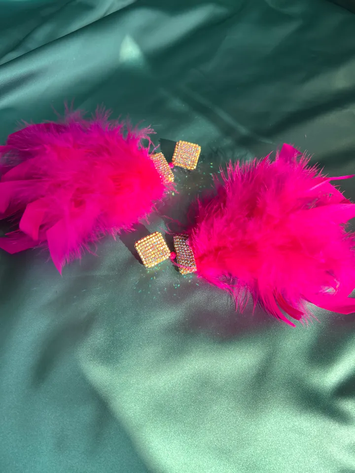 Feather and Crystal Earrings