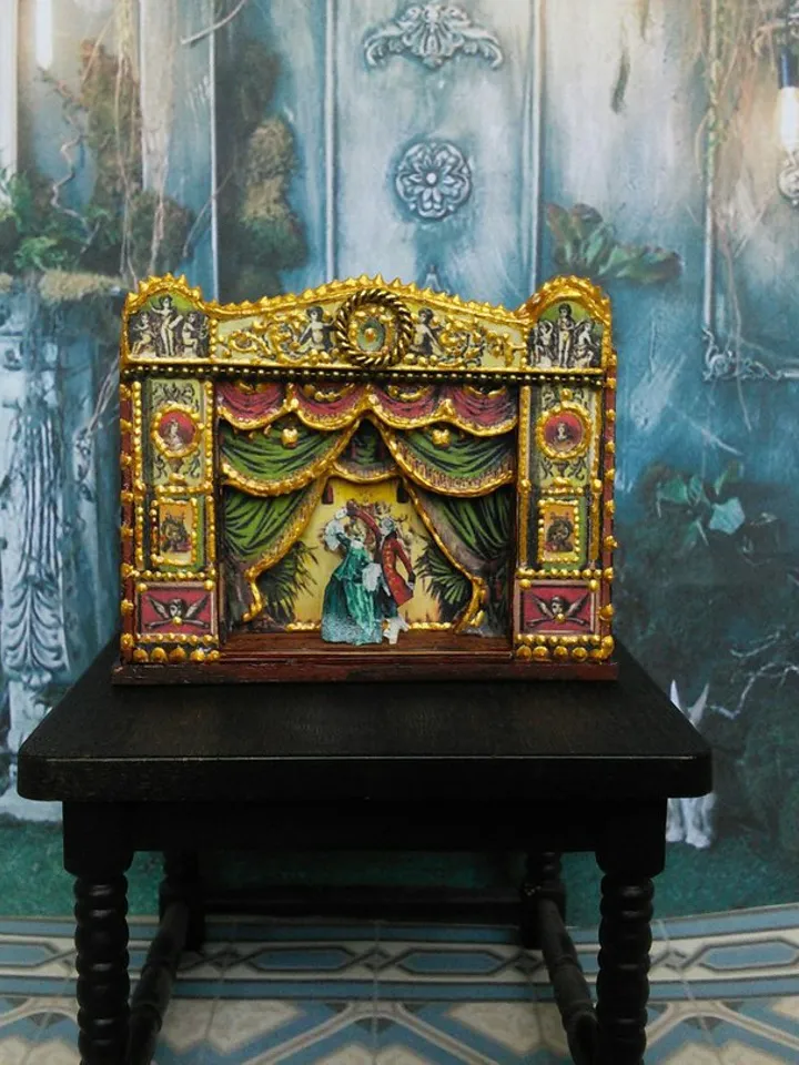 Puppet show. Dollhouse miniature.1:12 scale.