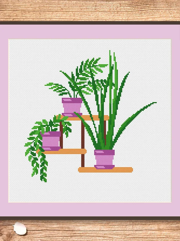 Potted Flowers Cross Stitch Pattern, Flower Cross Stitch Pattern, Embroidery Potted Flowers, Flowers xStitch, Potted Flowers xStitch #flw017
