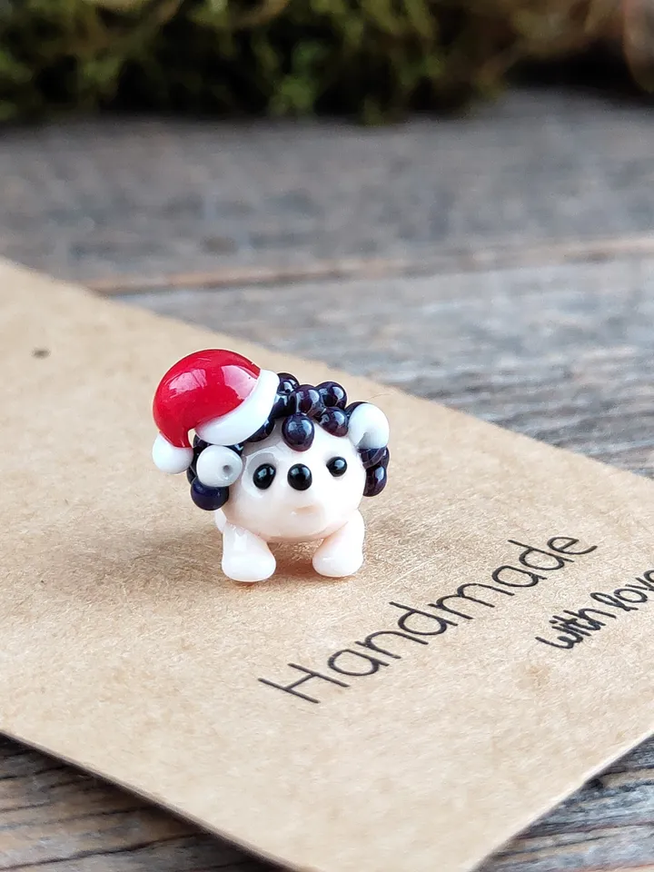 MINIATURE ANIMALS Hedgehog figurine Hedgehog miniature Baby Hedgehog Glass Hedgehog decor Hedgehog gift Tiny Hedgehog Fairy garden animal