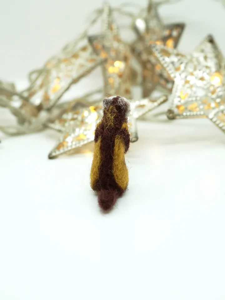 Tiny needle felted ferret, miniature animal, made to order