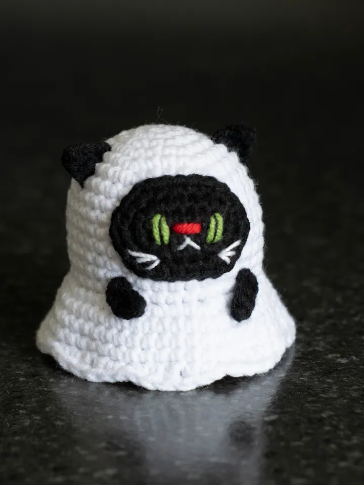 Cute cat ghost miniature monster toy, Halloween kids gift, Halloween sign, Halloween party table creepy cute decor