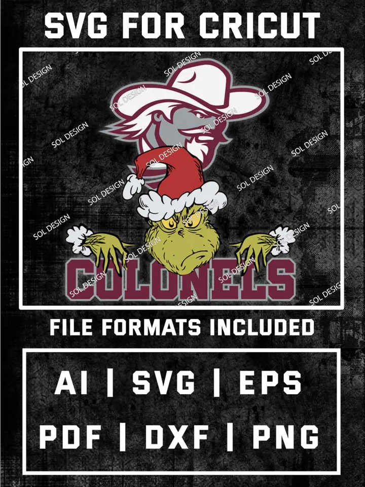 Grinch Eastern Kentucky Colonels SVG, NCAA SVG Design, NCAA EKU Colonels SVG, NCAA Colonels Cricut, Christmas Svg, Grinch svg, Digital Download