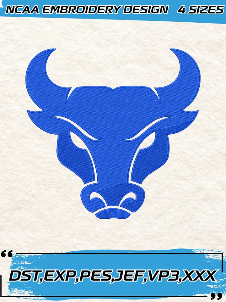 Buffalo Bulls Logos Embroidery Designs,NCAA Logo Embroidery Design,Machine Embroidery Design File,4 Sizes, Digital Download
