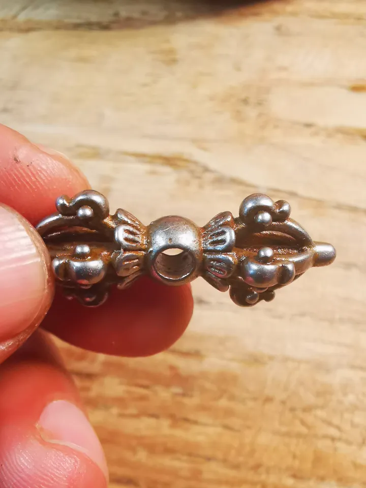 Gandhanra Handmade Tibetan Amulet,Big Vajra Pendant, Mala Marker Bead Accessories, Made of Cold Iron