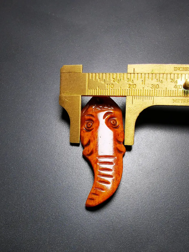 Gandhanra Unique Tibetan Yak Bone Carved Ganesha (Elephant God) Amulet Pendant