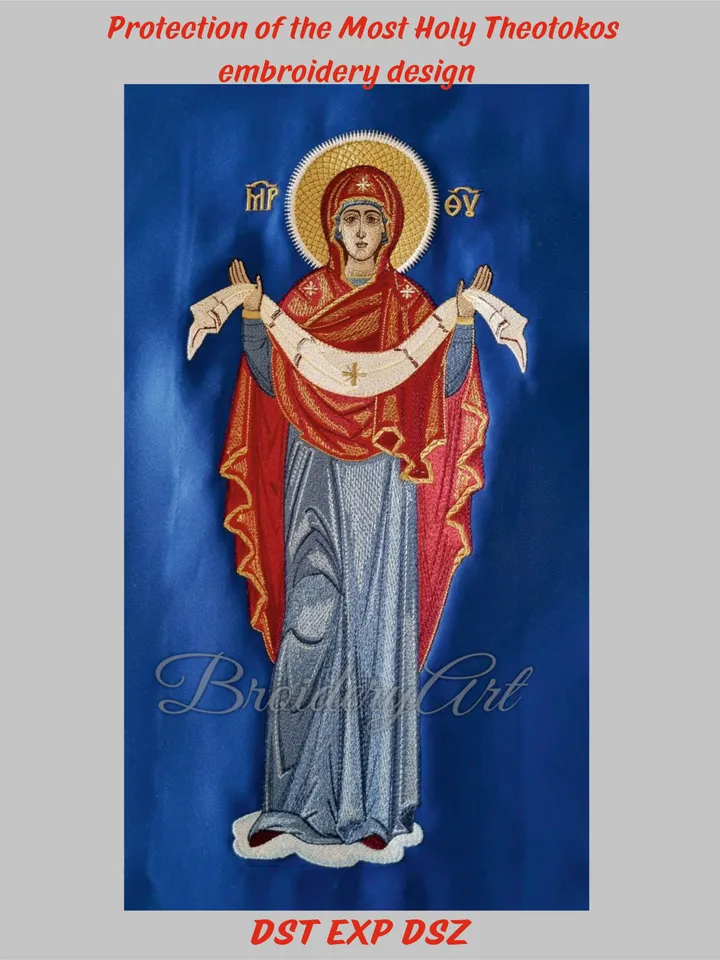 Protection of the Most Holy Theotokos embroidery design