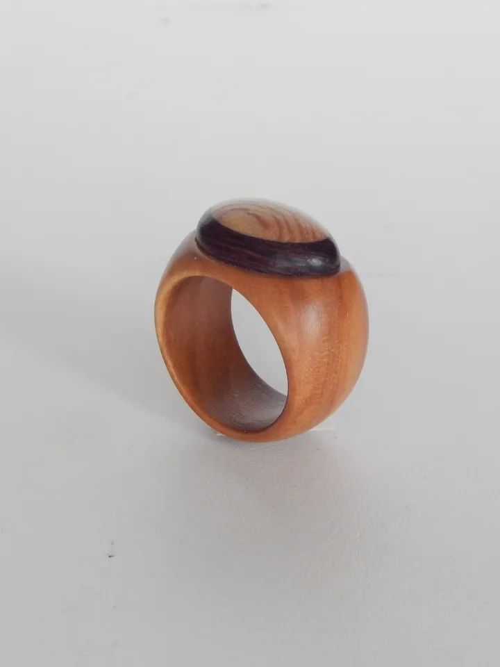 Wooden signet ring. Handmade jewelry made from natural wood. 1