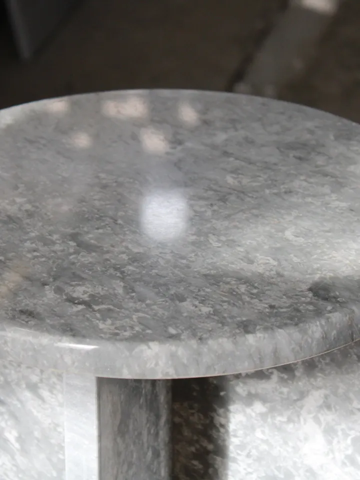 Silver marble side table mini model,nightstand, handmade free shipping, gray marble