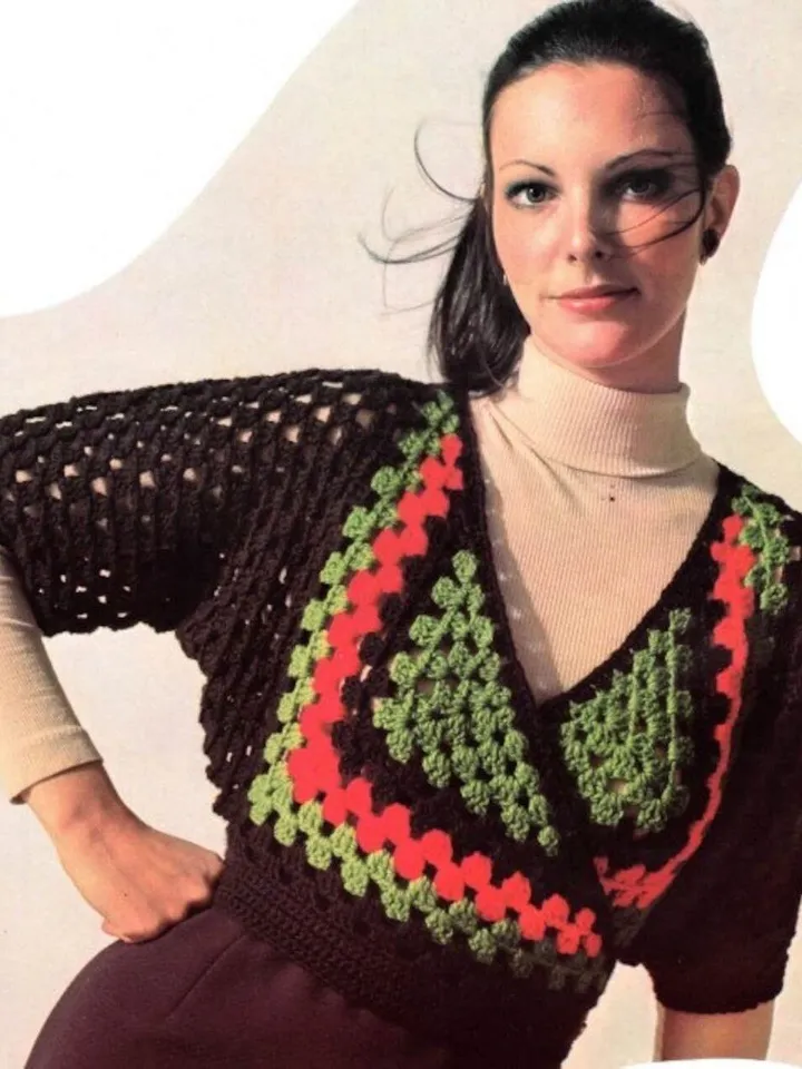 Cardigan crochet pattern, cropped cardigan crochet, granny squares cardigan pdf