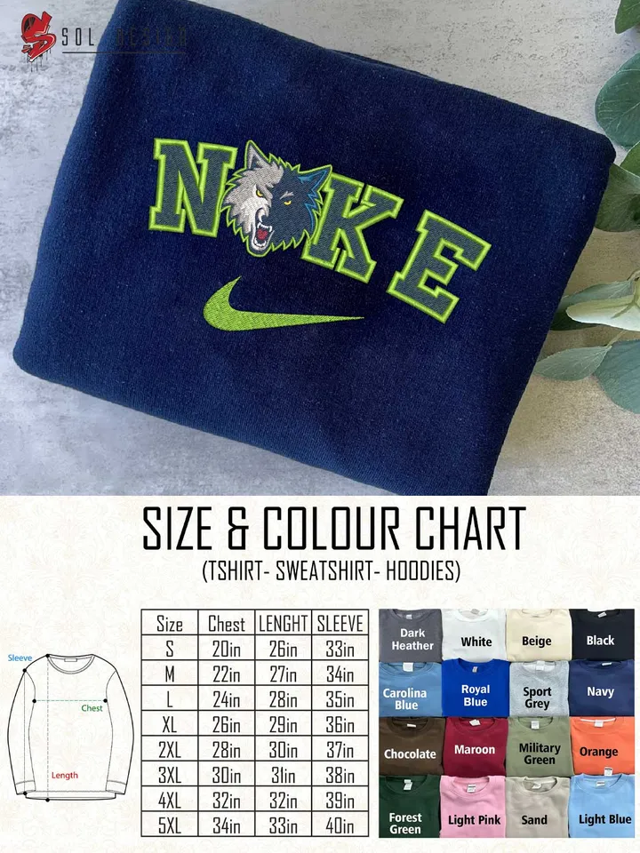 Ni.kee Minnesota Timberwolves Team Embroidered Sweatshirt, NBA Timberwolves Basketball Team Embroidered T Shirt, NBA Team Embroidered Sweater, NBA Minnesota Timberwolves Shirt, Basketball Team Embroidered Hoodie