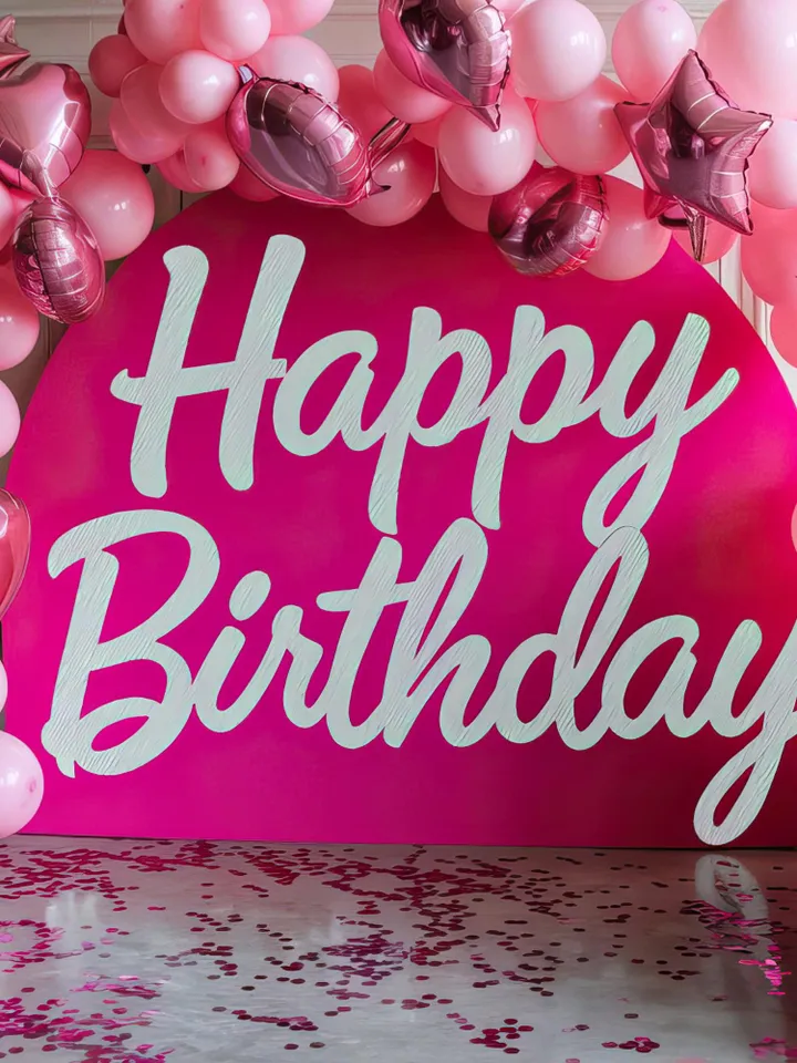 Happy Birthday Sign Decal Party Backdrop Chiara Wall Personalized Name Sticker Doll Decoration Ar2