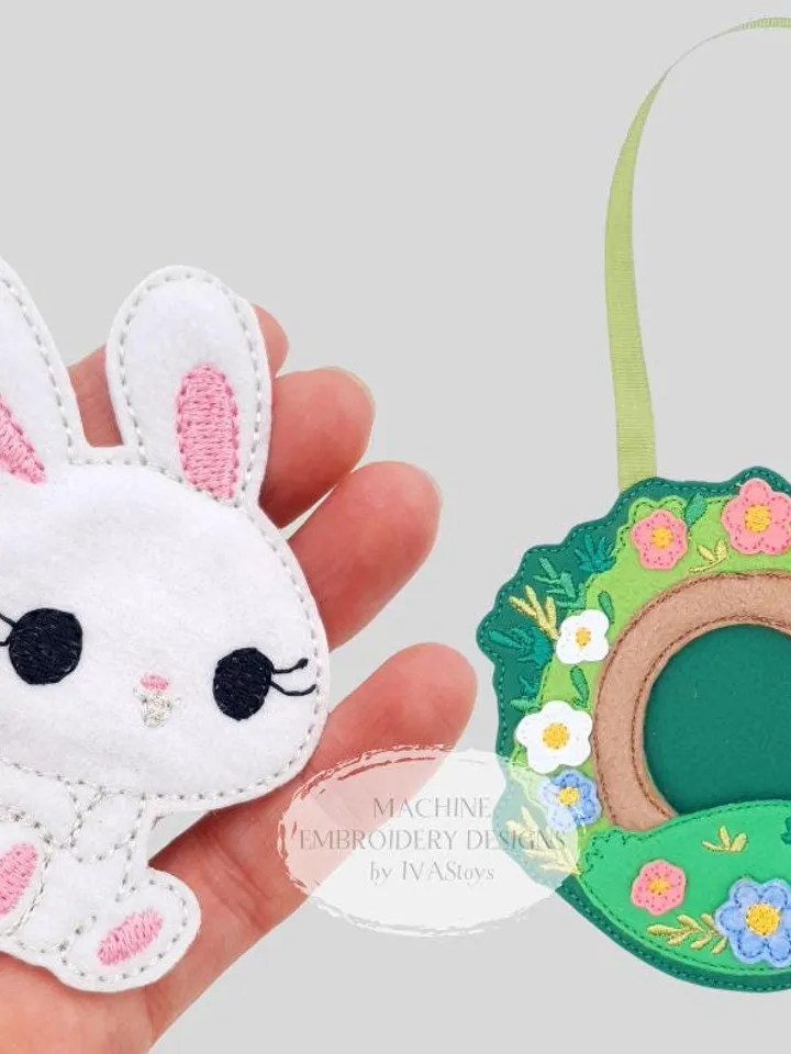 ITH Bunny House Bag Embroidery Design, Felt Rabbit Purse for Kids Pattern, 5x7 Hoop Digital File