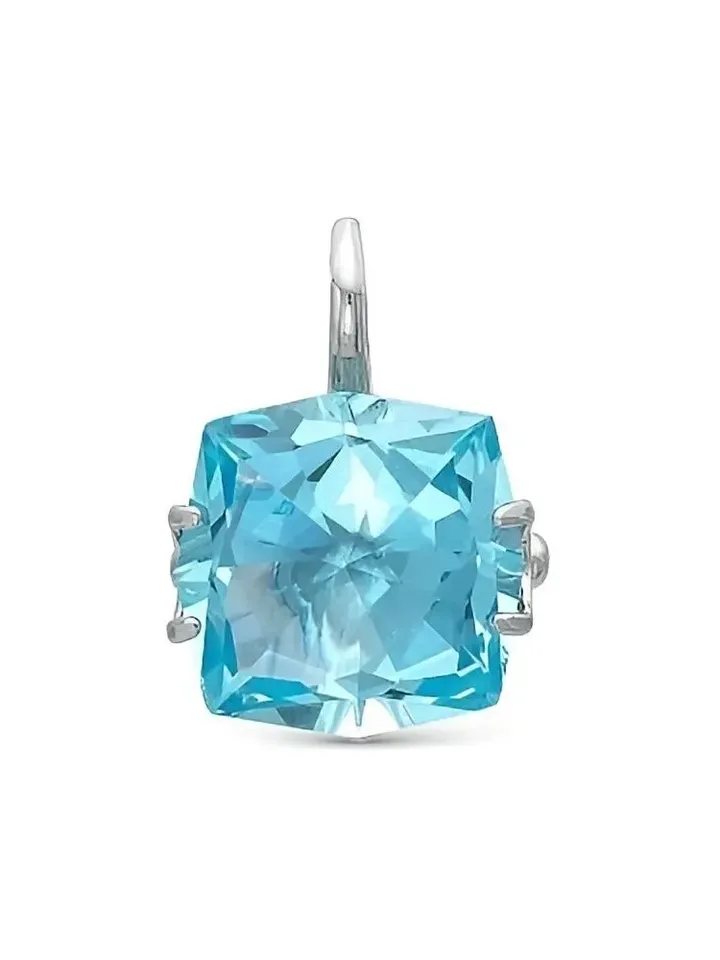 Pendant silver 925 women's with blue topaz