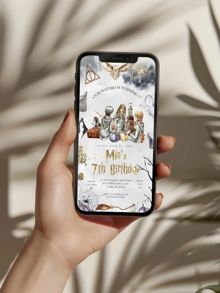 The Chosen One Invitation; Wizard Birthday Party; Magic School 1st Birthday Invitation Template; Editable Wizarding World Invitation; a1