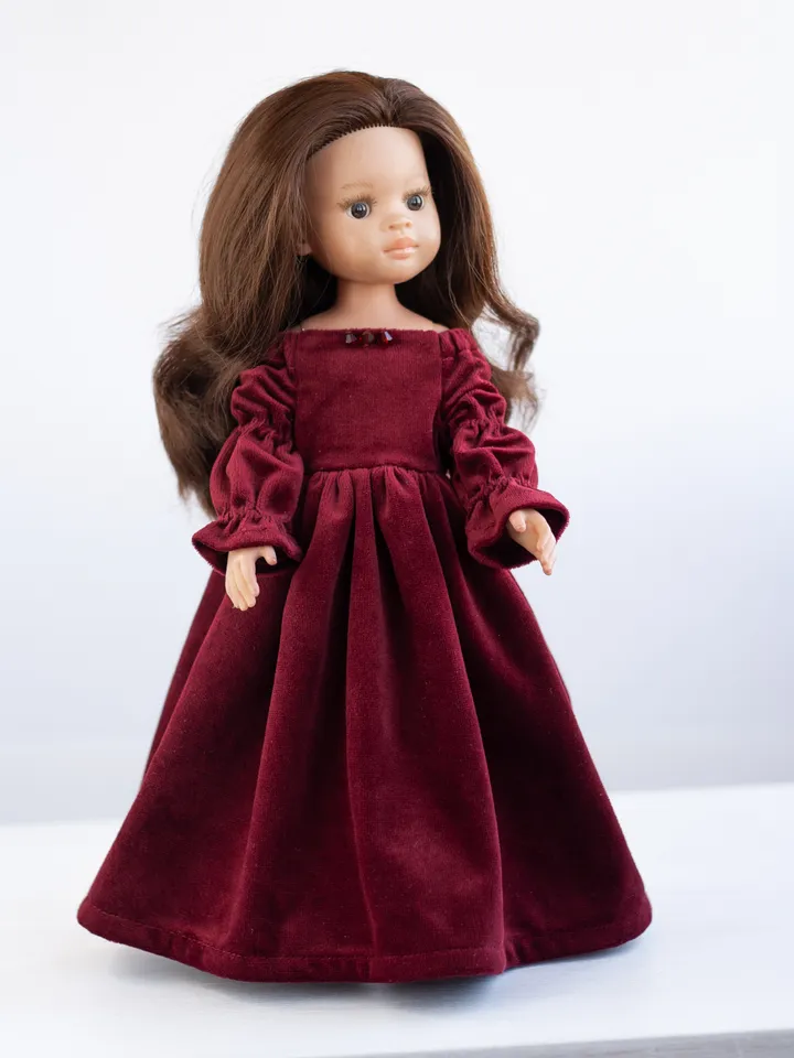 Velvet dress for Paola Reina las amigas, 13 inch doll clothes, Doll clothing, Paola Reina outfit, Beautiful doll dress