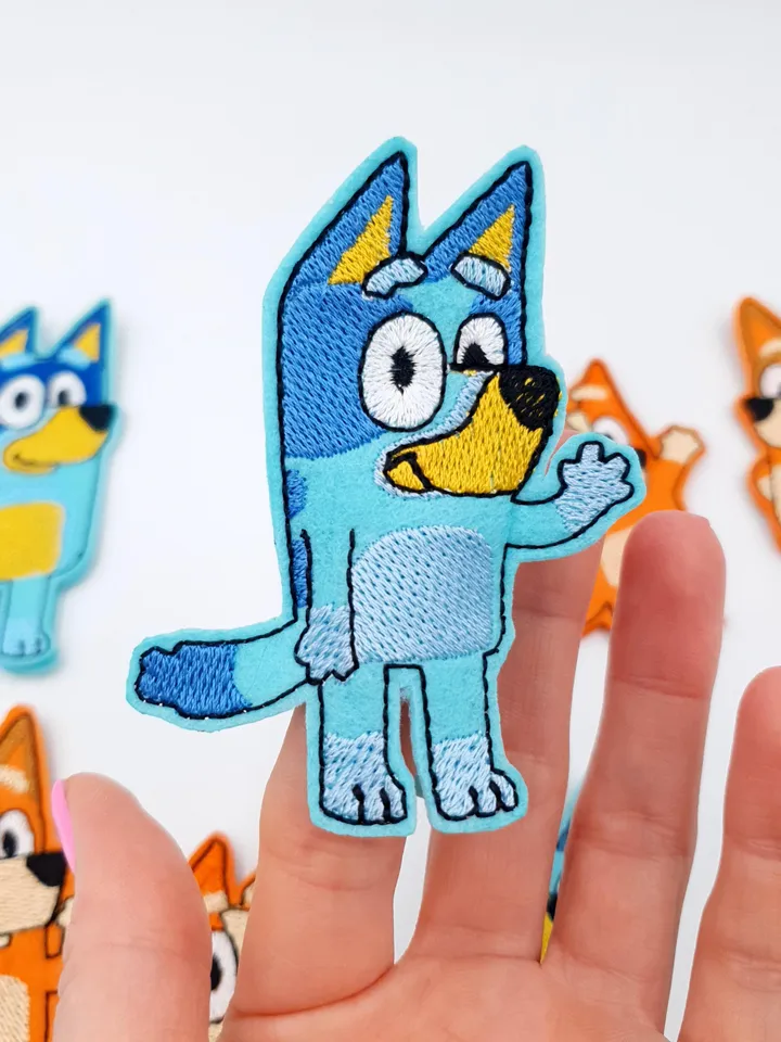 ITH Blue Heeler Dog Family Finger Puppet Embroidery Design Set, Aussie Cartoon Toy Pattern, 4x4 5x7 Hoop File