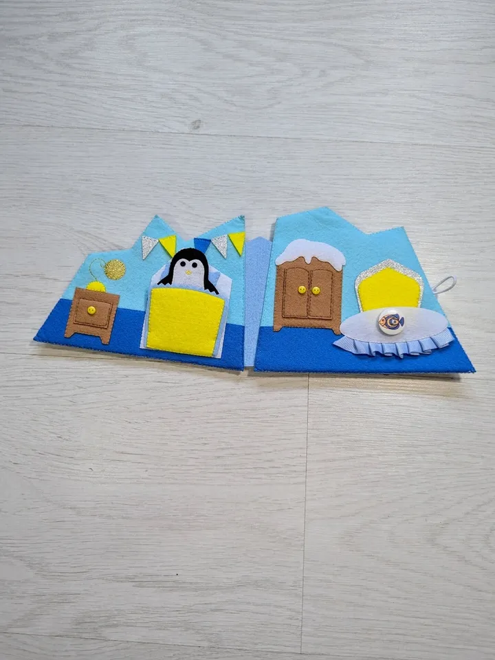 Educational felt book "The Penguin's House".