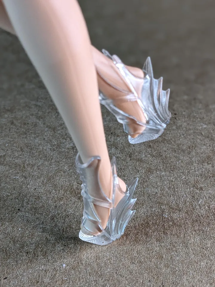 Clear wedge sandals for 1/6 scale female dolls