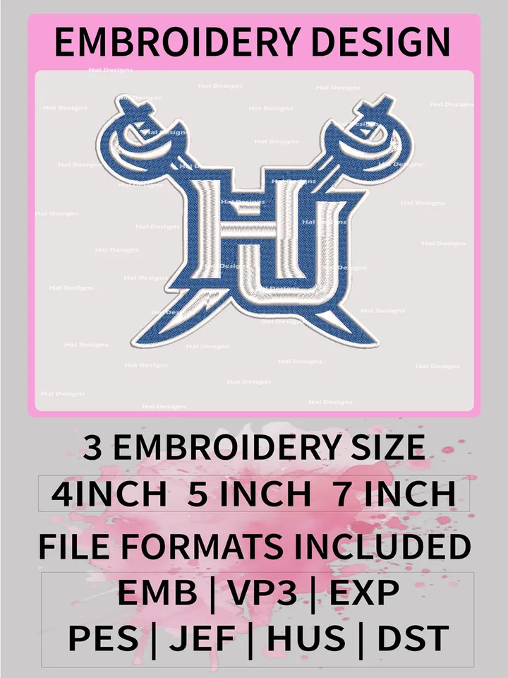 NCAA Hampton Pirates Embroidery File, 3 Sizes, 6 Formats, NCAA Machine Embroidery Design, NCAA Logo, NCAA Teams