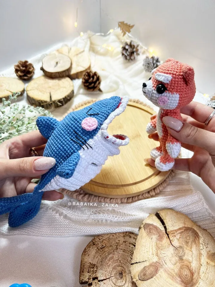 PDf Shark Dog Crochet pattern, Amigurumi Shark, Crochet Shiba Inu Pattern, Crochet Puppy, Amigurumi Shiba, Crochet Cute Dog Amigurumi