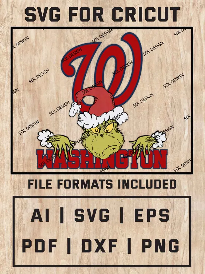 Grinch Washington Nationals SVG, MLB SVG Design, MLB Washington Nationals Logo SVG, MLB Nationals Cricut, Christmas Svg, Grinch svg, Digital Download