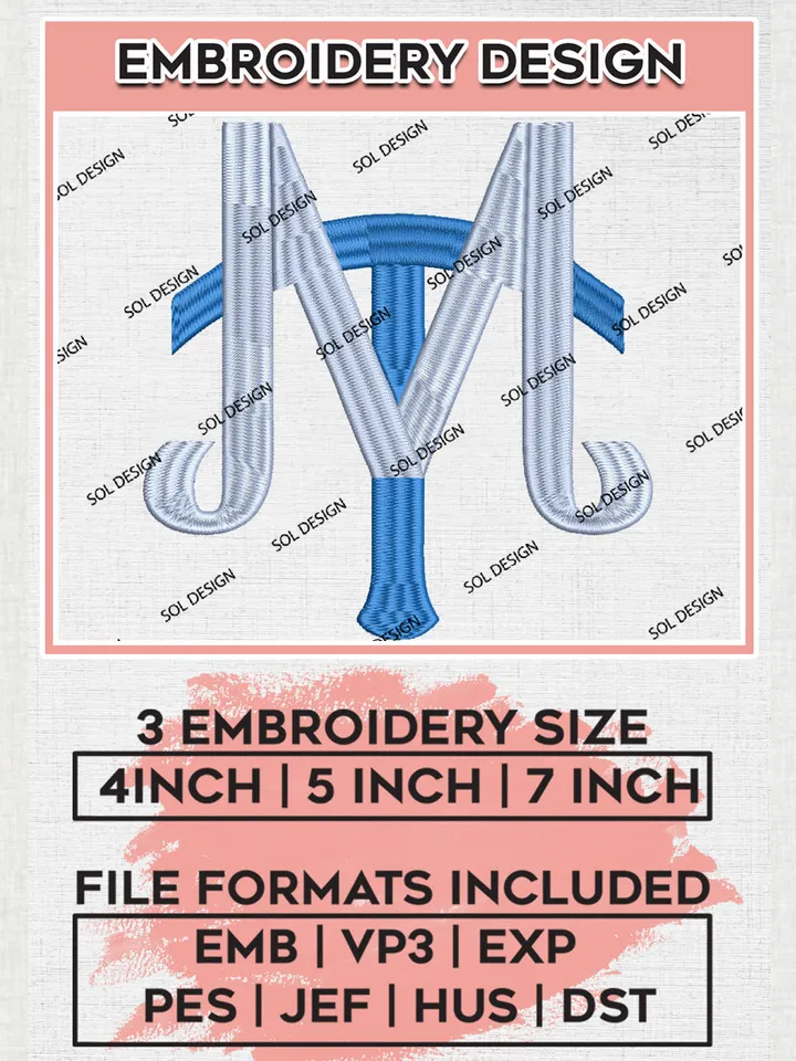 MT Blue Raiders Team Logo Embroidery Design Files, NCAA Middle Tennessee Blue Raiders Machine Embroidery, NCAA Teams, Game Day, 3 sizes, NCAA Machine embroidery designs, Digital Download