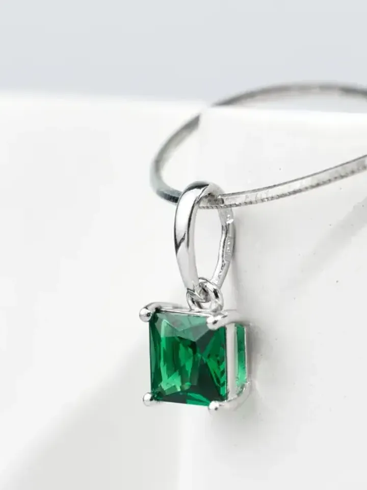 Pendant, necklace, silver 925 with crystal