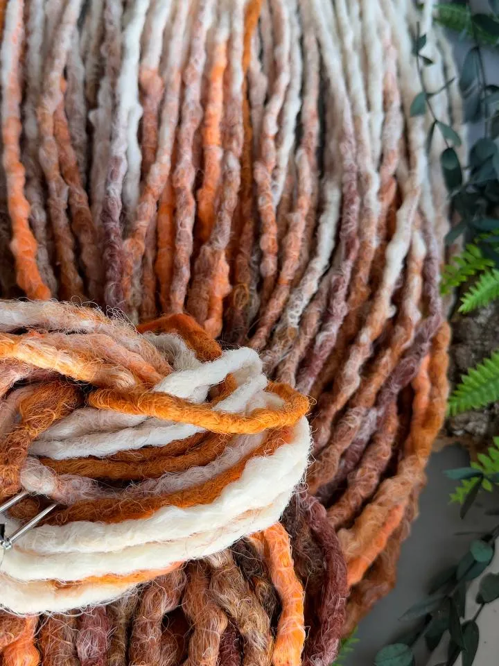 Ginger dreadlocks, handmade accessories for hair
