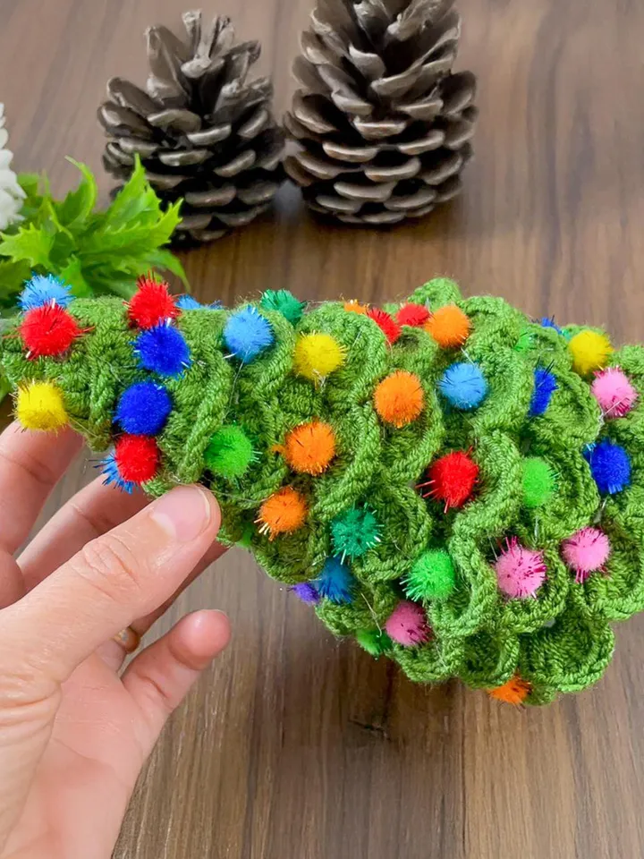 Decorated Layered Christmas Tree Crochet Pattern, DIY Handmade Holiday Ornament, Festive Crochet Home Decor PDF