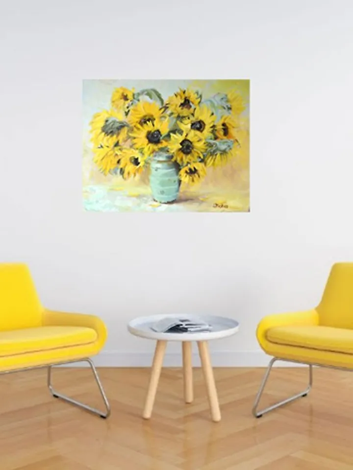 Sunflower Painting 向日葵绘画 Floral Original Oil Artwork Sunflower Art