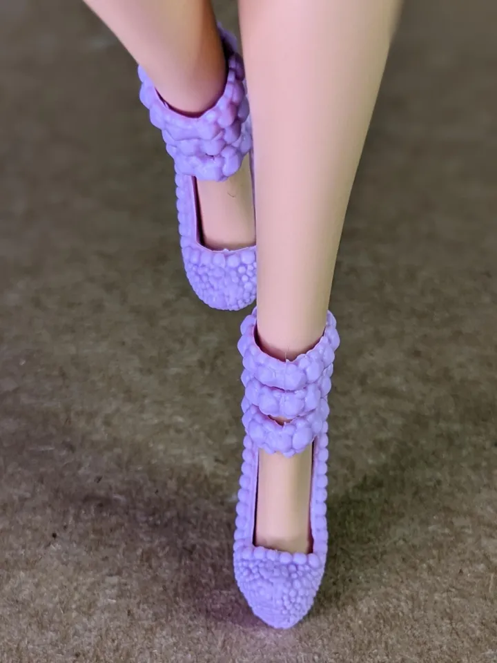 Purple high-heeled shoes for 1/6 scale female dolls