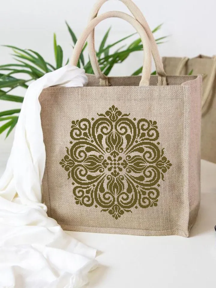 Vintage mandala cross stitch pattern PDF download Mandala ornament cross stitch chart, Mandala pattern digital PDF, Home decor #M154