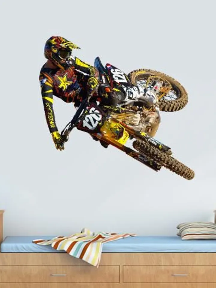 Jump motorcycle Wall Decal Motocross dirt bike Sticker Gift col666