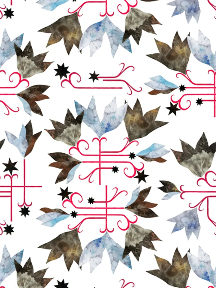 Seamless pattern Watercolor flowers Herbarium SET 3