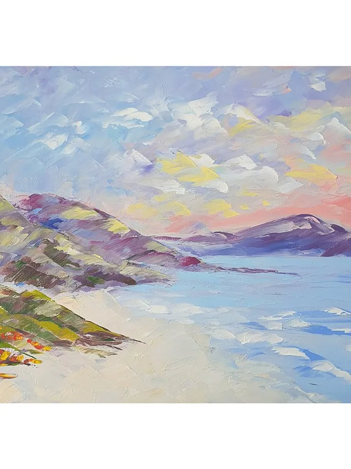 Beach Painting Seascape Original Art Landscape Wall Art Impasto Oil Painting